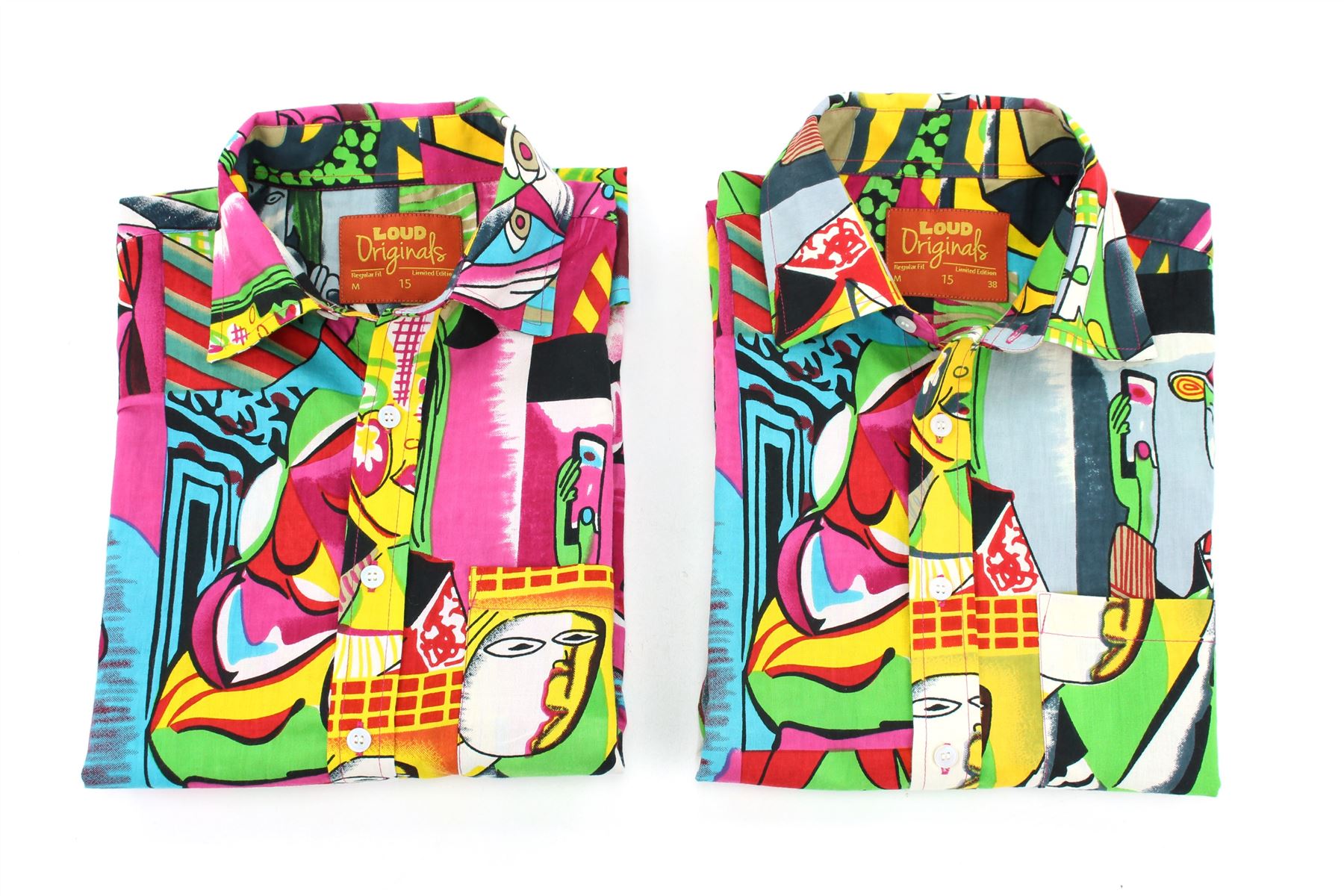 Regular Fit Short Sleeve Shirt Loud Originals Abstract Trippy Psychedelic Print - Picture 14 of 18