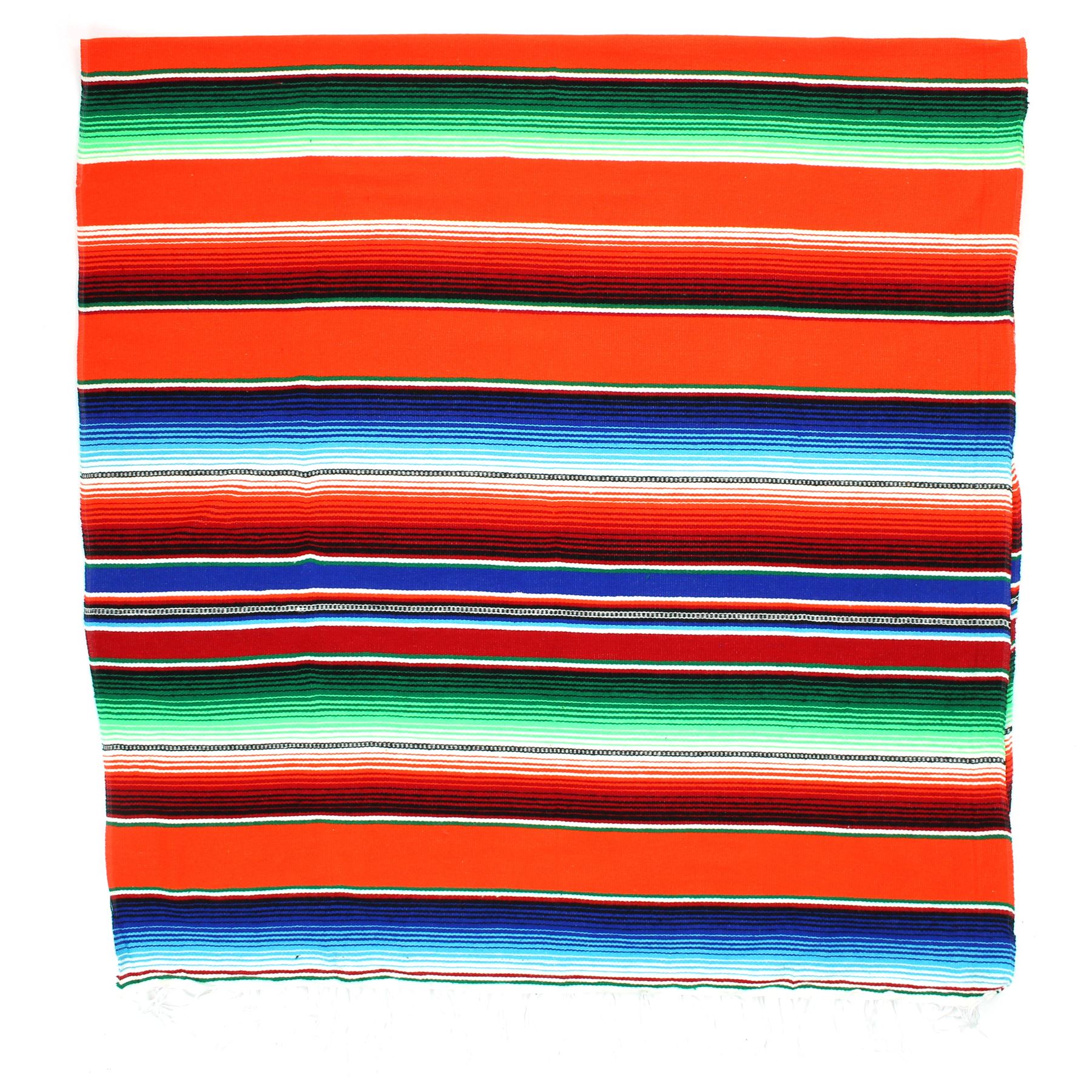 Handwoven Mexican Serape Traditional Jorongo Blanket Shawl Cloak Bright Striped - Picture 71 of 105