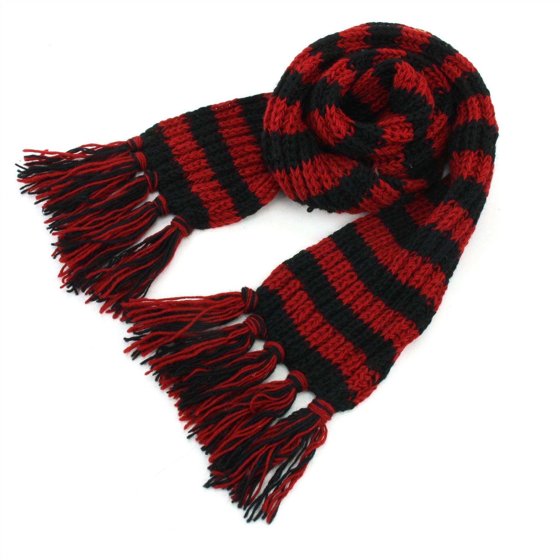 Hand Knitted Wool Scarf Woolly Warm Winter Cosy Stripe Space Dye Rainbow Pattern - Picture 76 of 97