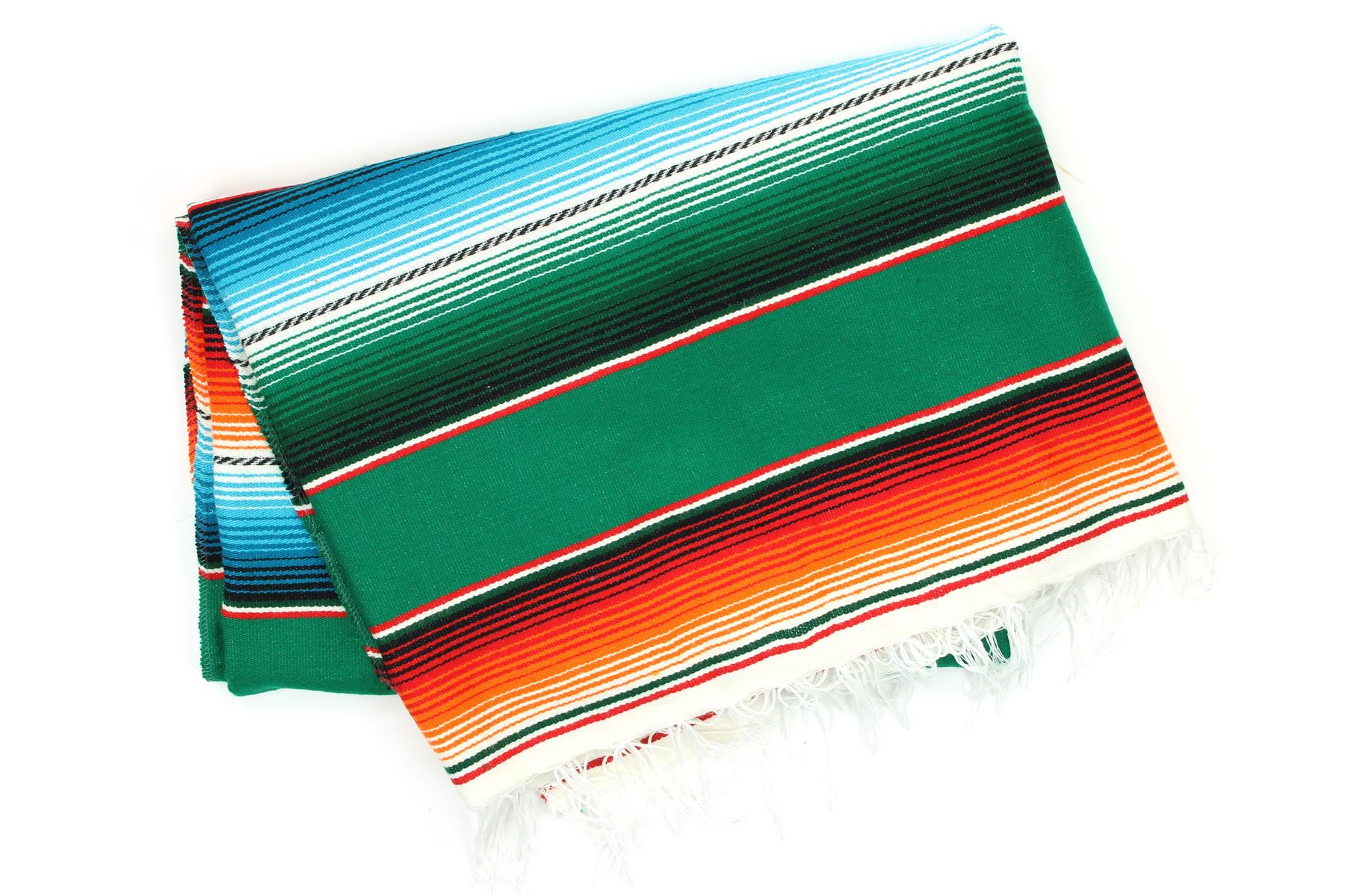 Handwoven Mexican Serape Traditional Jorongo Blanket Shawl Cloak Bright Striped - Picture 17 of 105