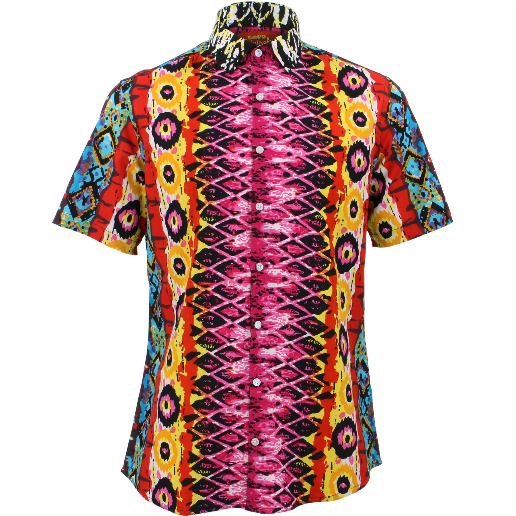 Regular Fit Short Sleeve Shirt Loud Originals Abstract Trippy Psychedelic Print - Picture 15 of 18