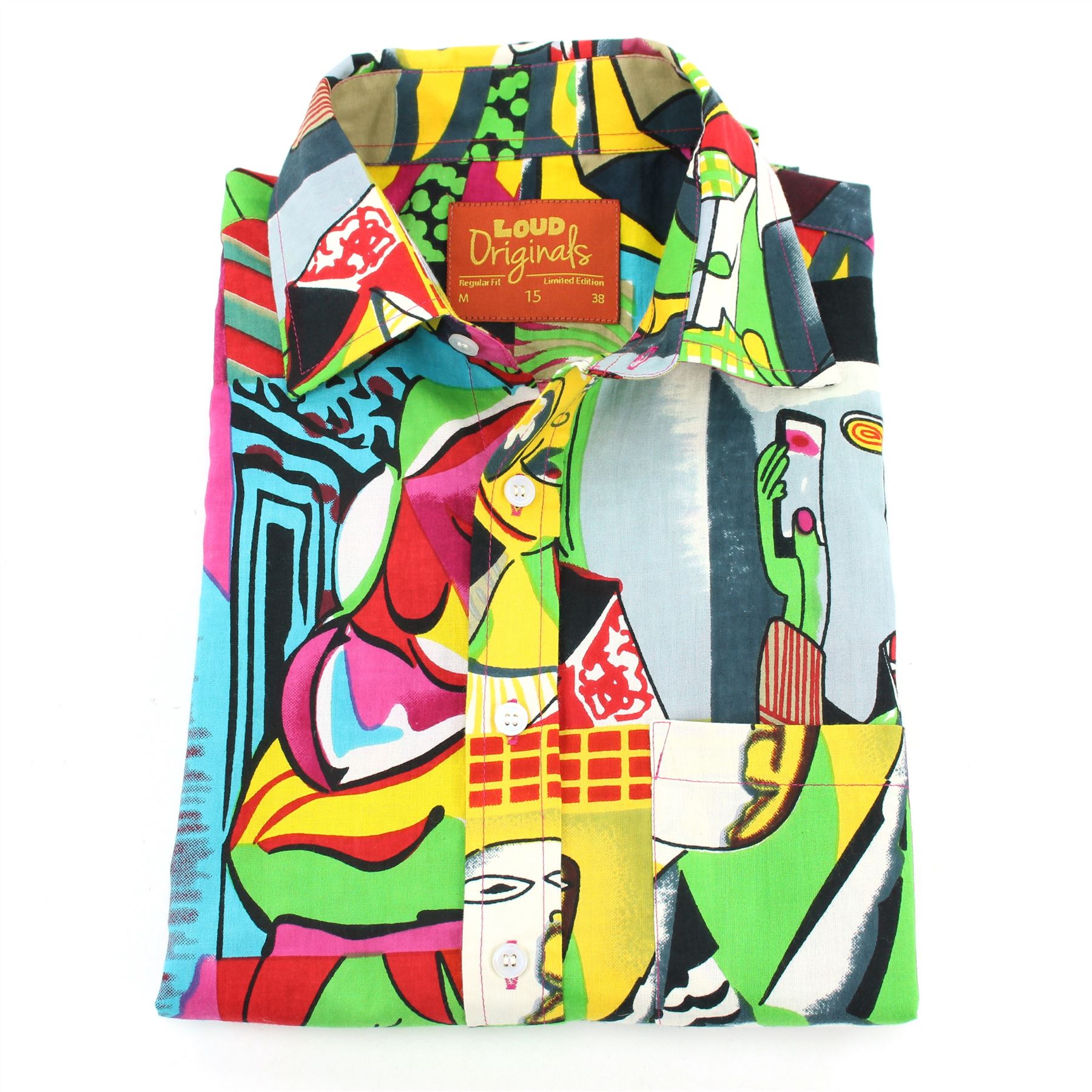 Regular Fit Short Sleeve Shirt Loud Originals Abstract Trippy Psychedelic Print - Picture 9 of 18