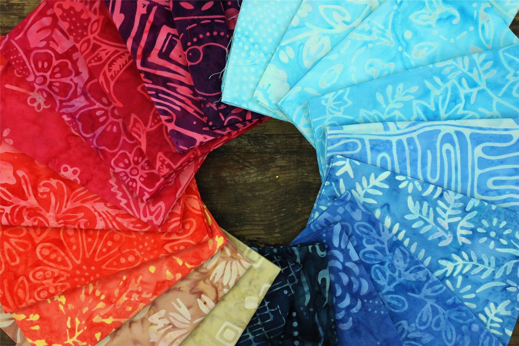 Baumwolle Batik vorgeschnitten Stoff Fat Quarter Quilten Patchwork 20" x 19" verschiedene Größen - Bild 10 von 275