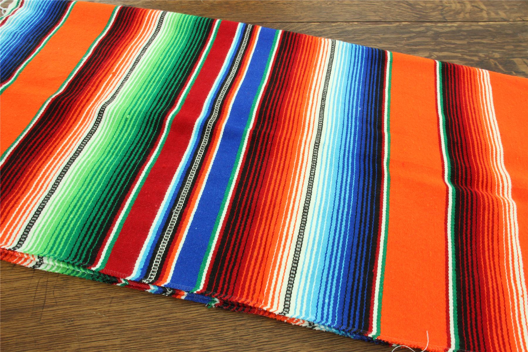 Handwoven Mexican Serape Traditional Jorongo Blanket Shawl Cloak Bright Striped - Picture 74 of 105