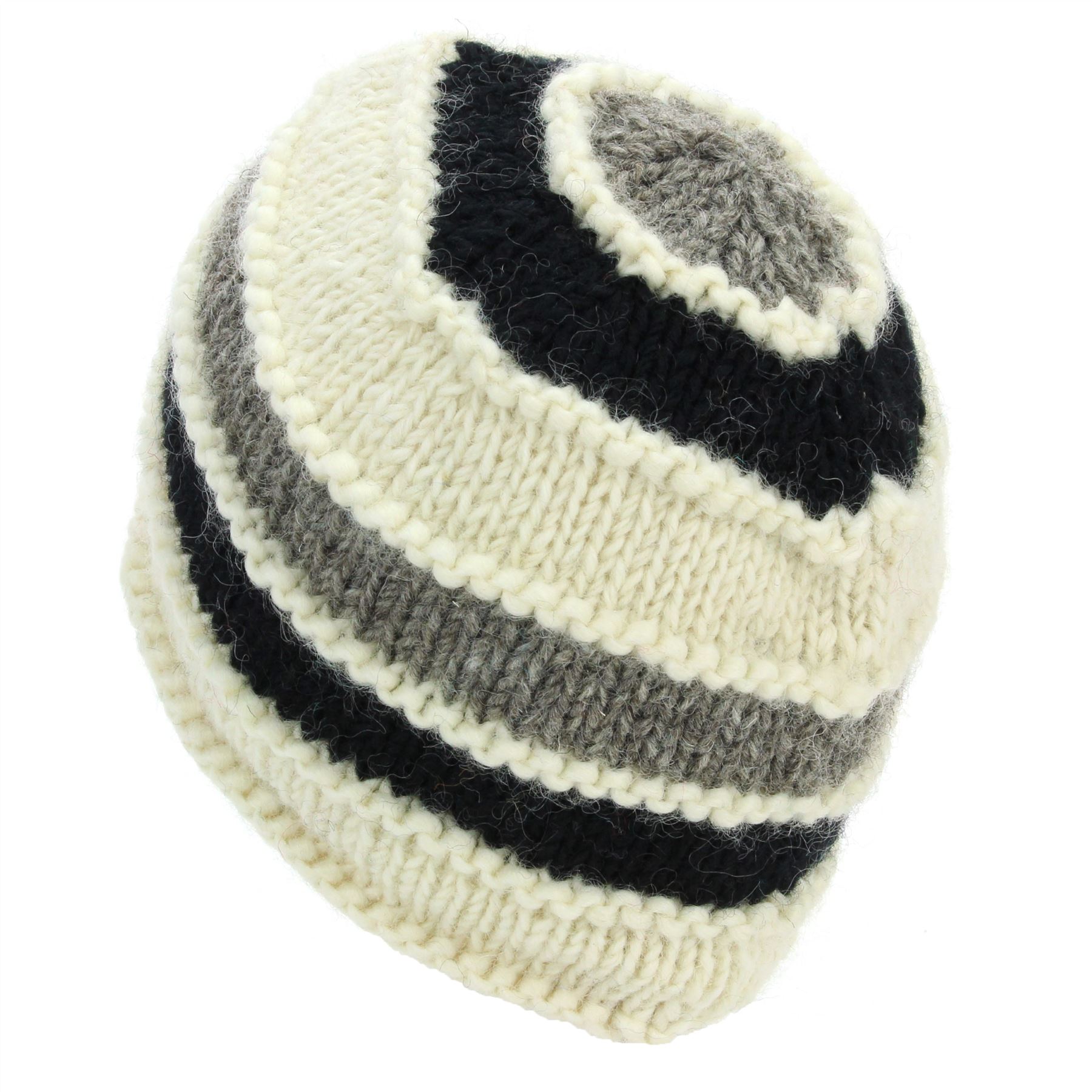 Wool Knit Beanie Hat Handmade Men Ladies Warm Winter Space Dye Ribbed - Picture 60 of 65