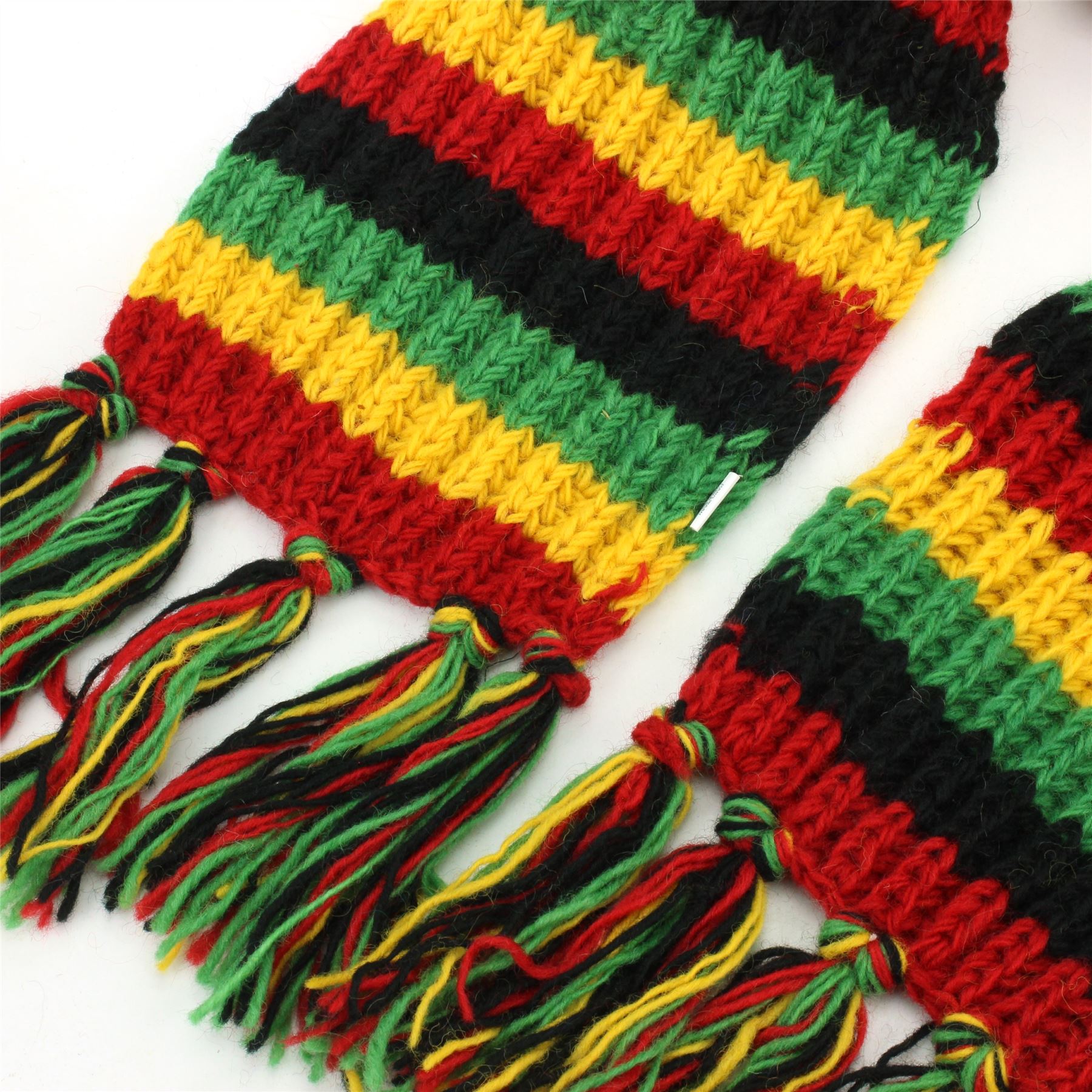 Hand Knitted Wool Scarf Woolly Warm Winter Cosy Stripe Space Dye Rainbow Pattern - Picture 74 of 97