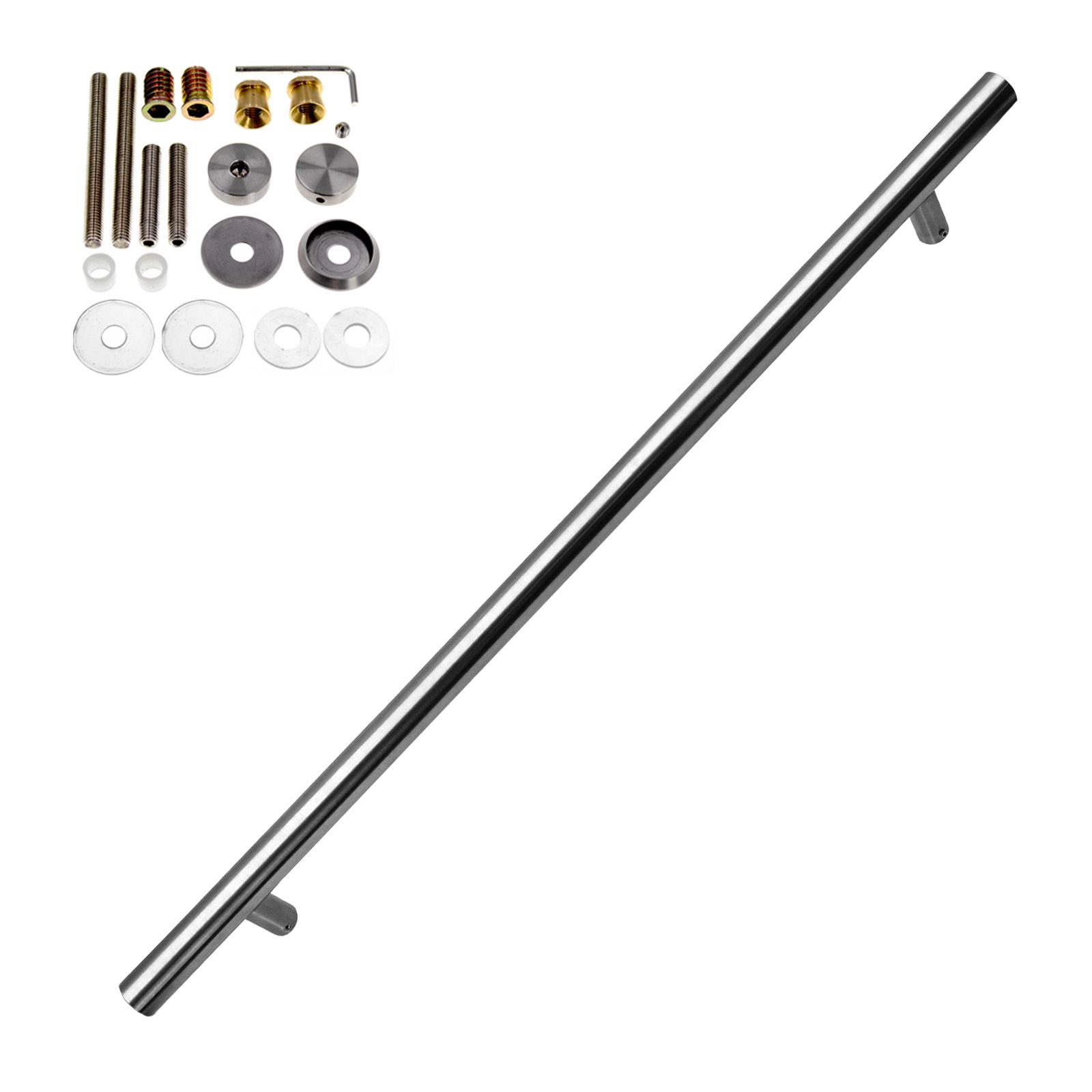 Door Pull Handle Stainless Steel Entrance Bar Composite Office Timber Push Entry - Picture 13 of 14