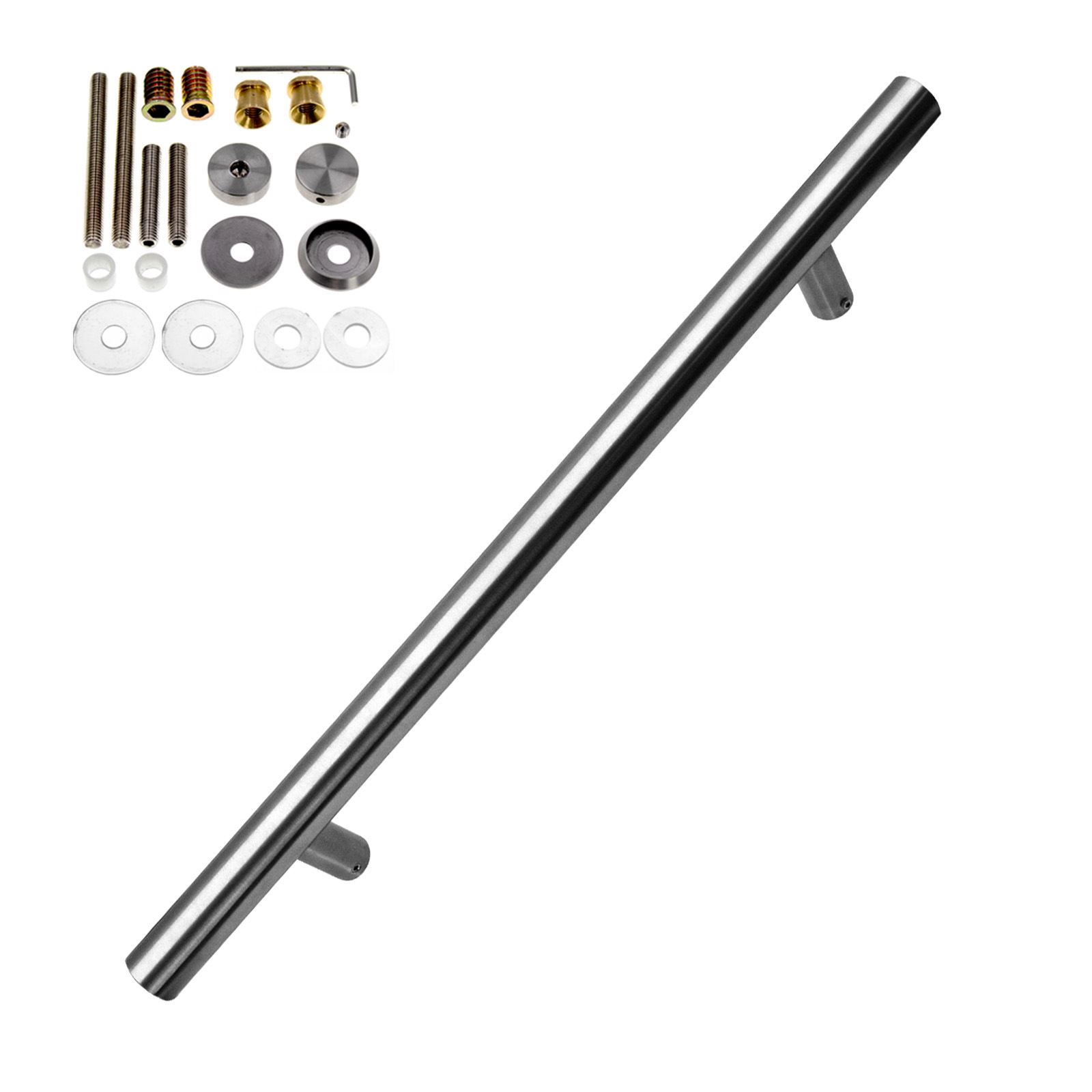 Door Pull Handle Stainless Steel Entrance Bar Composite Office Timber Push Entry - Picture 11 of 14