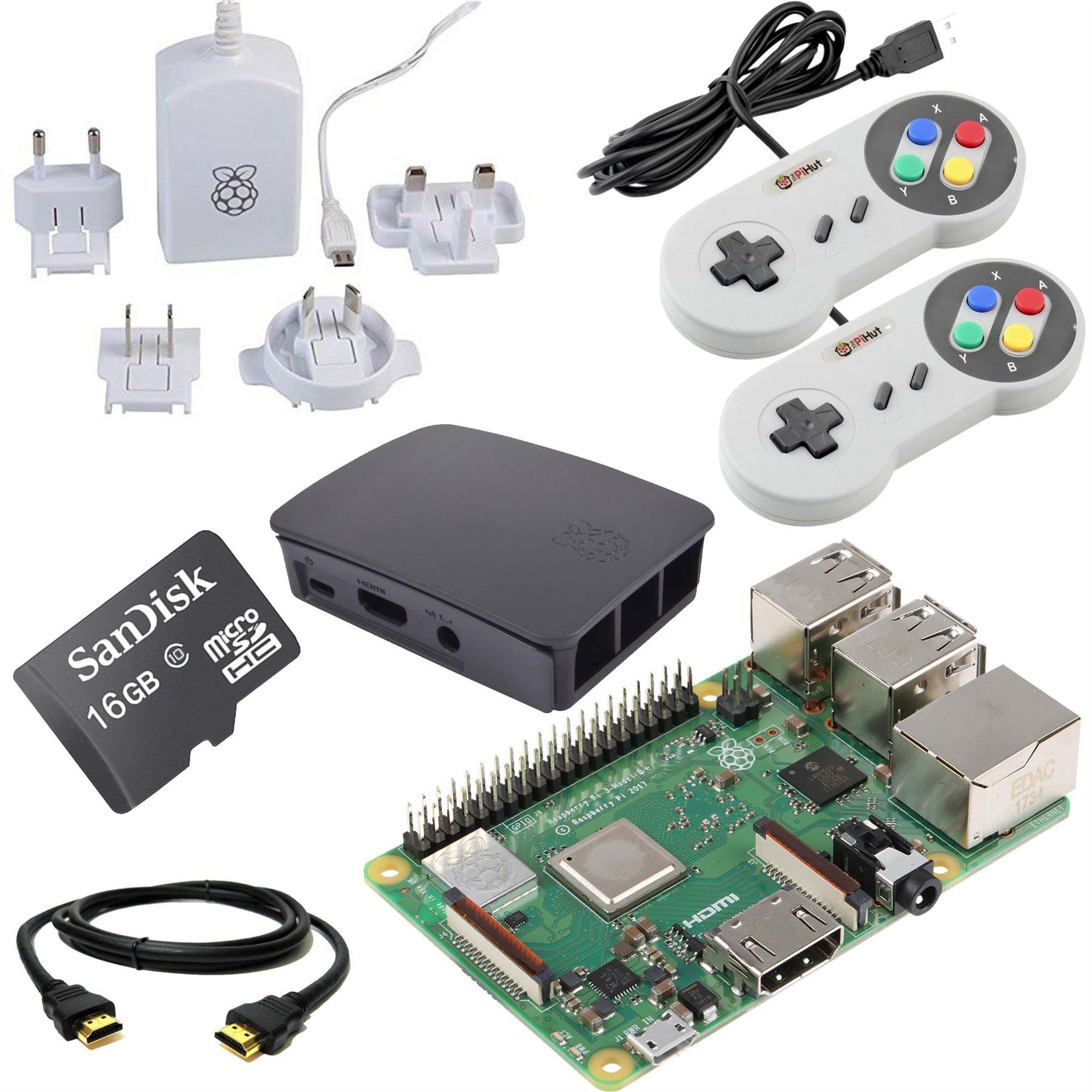 Raspberry Pi 3 16GB Quad Core Retro Gaming Bundle (Latest 2018 Model 3B