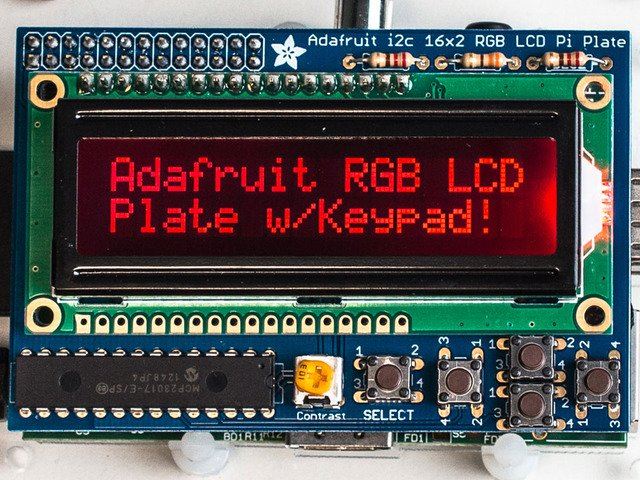 ADA1115 Adafruit Blue/&White 16x2 LCD+Keypad Kit for Raspberry Pi