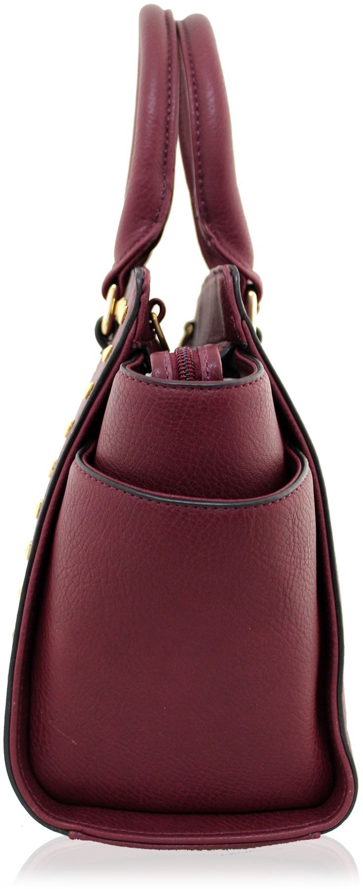 KUKUBIRD CELEBRITY DOUBLE FRONT POCKET FAUX LEATHER DESIGNER TOTE MEDIUM HANDBAG