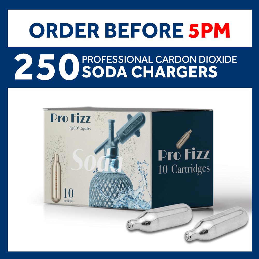 Pro Fizz 8g CO2 Cartridges NonThreaded Syphon Gas Bulbs ADD Soda