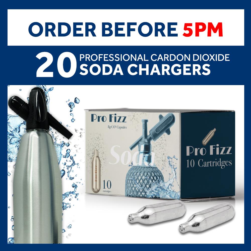 Pro Fizz 8g CO2 Cartridges Non-Threaded ADD Soda Siphon CO2 Syphon Gas Bulbs - Picture 4 of 8