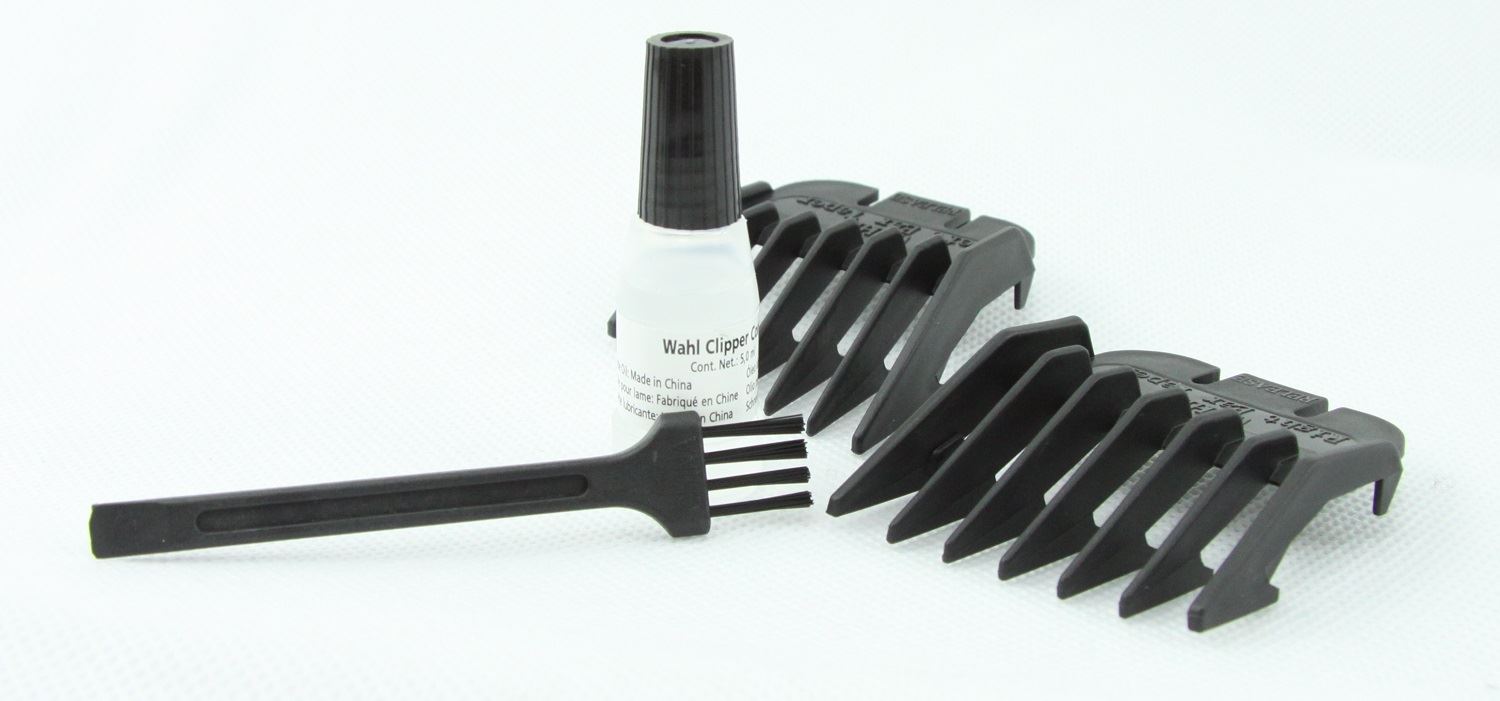 Genuine Wahl Left and Right Ear Taper Attachment Comb Set with Oil and