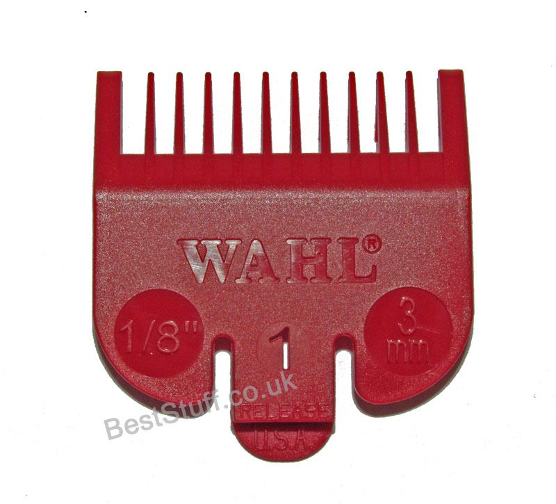 Wahl Clipper Attachment Comb No1 3mm 1/8" Red Fits Full Sized WAHL
