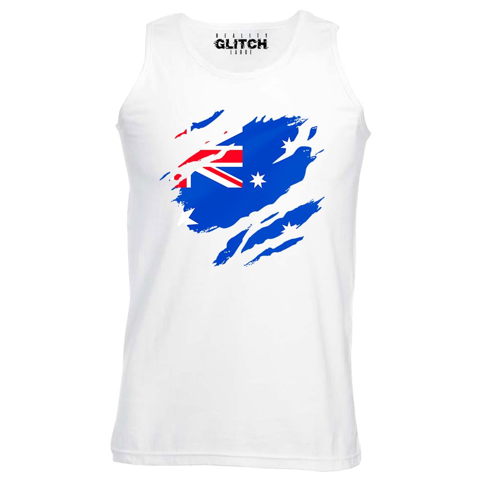 Torn Australian Flag Vest Australia World Cup Olympics Supporter Proud - Picture 23 of 23