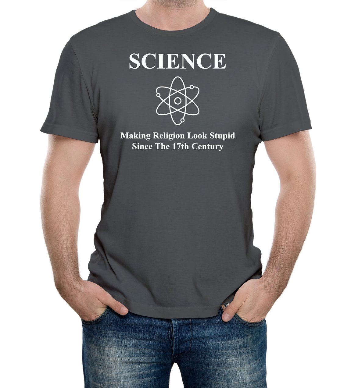 Science making religion look stupid T-shirt Comedy Funny Athiest