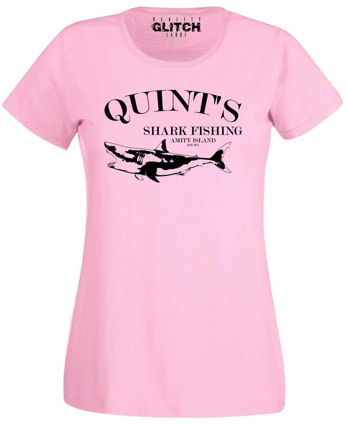 Quint's Shark Fishing Damen T-Shirt - lustiges tolles weißes Film Fischer Tee - Bild 4 von 6