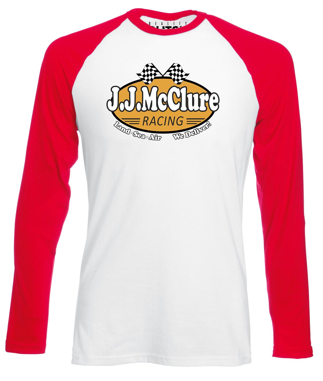 JJ McClure Racing Cannonball Long Sleeve Baseball Shirt Run Burt