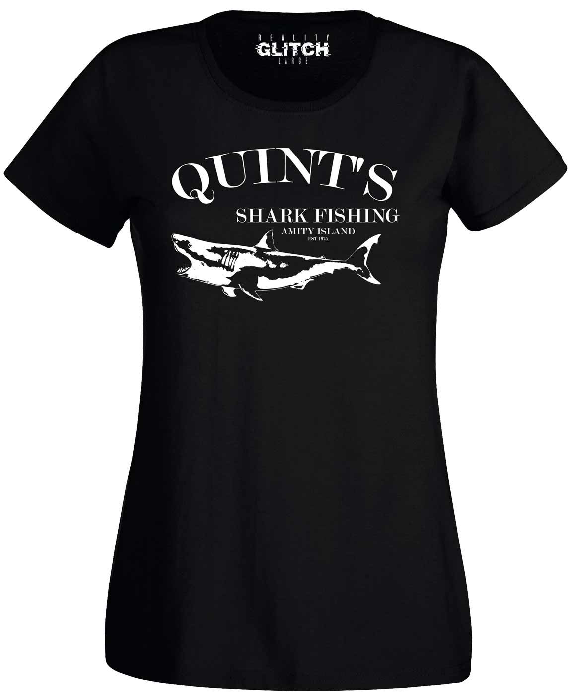Quint's Shark Fishing Damen T-Shirt - lustiges tolles weißes Film Fischer Tee - Bild 2 von 6