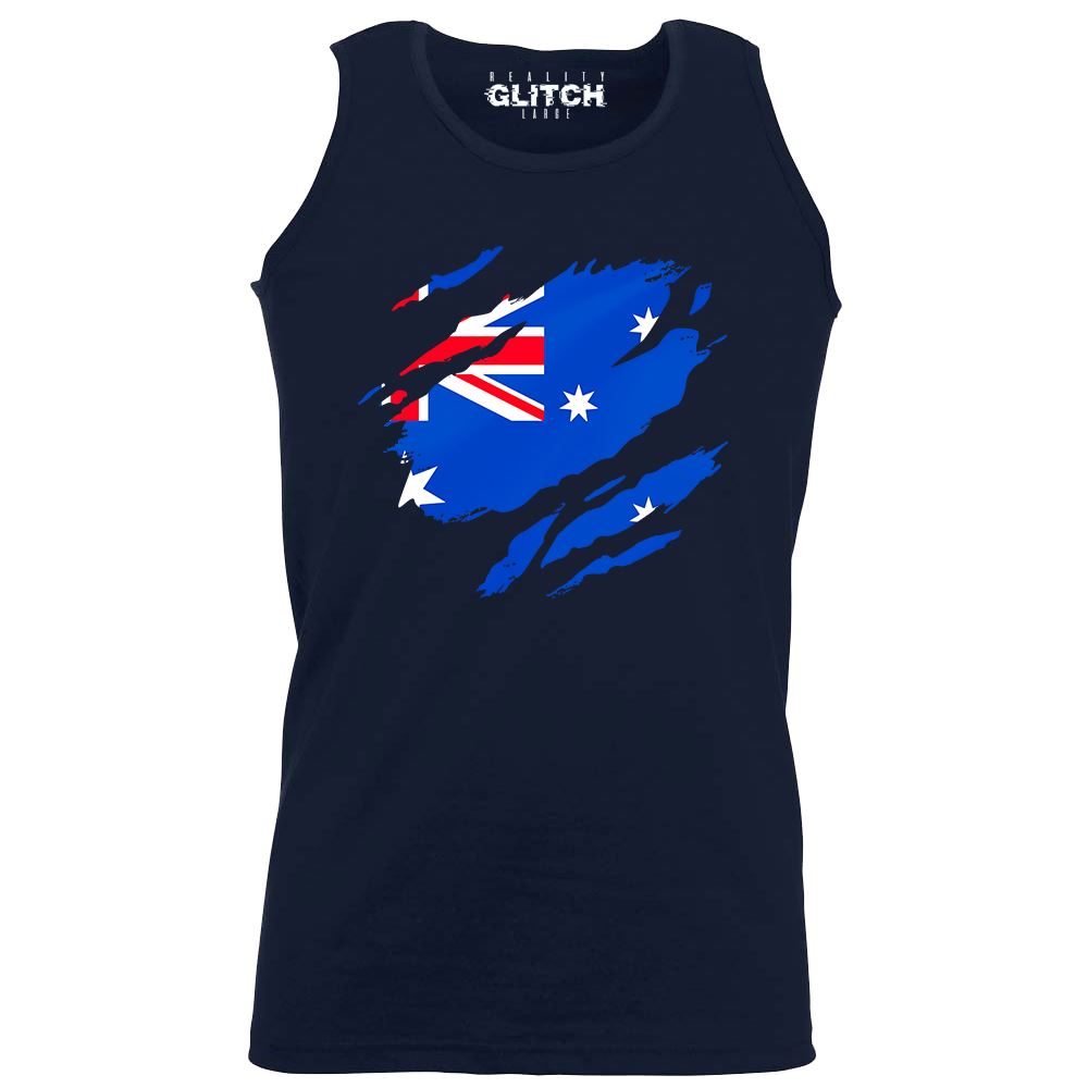 Torn Australian Flag Vest Australia World Cup Olympics Supporter Proud - Picture 13 of 23