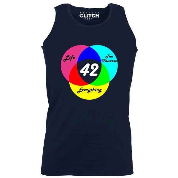 Answer is 42 Men's Vest - Science Physics Universe Hitchhikers Guide Galaxy Gift - Picture 13 of 15