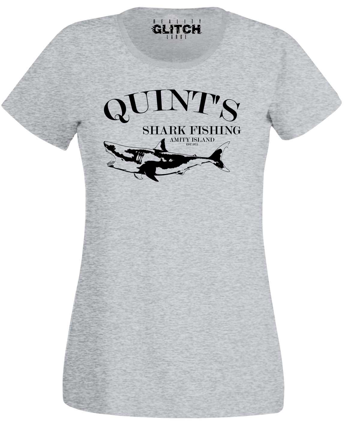 Quint's Shark Fishing Damen T-Shirt - lustiges tolles weißes Film Fischer Tee - Bild 3 von 6