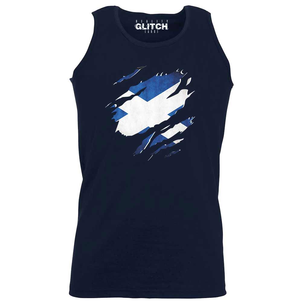 Torn Scotland Flag Vest - Funny country Scottish retro fashion cool sport pride - Picture 12 of 15