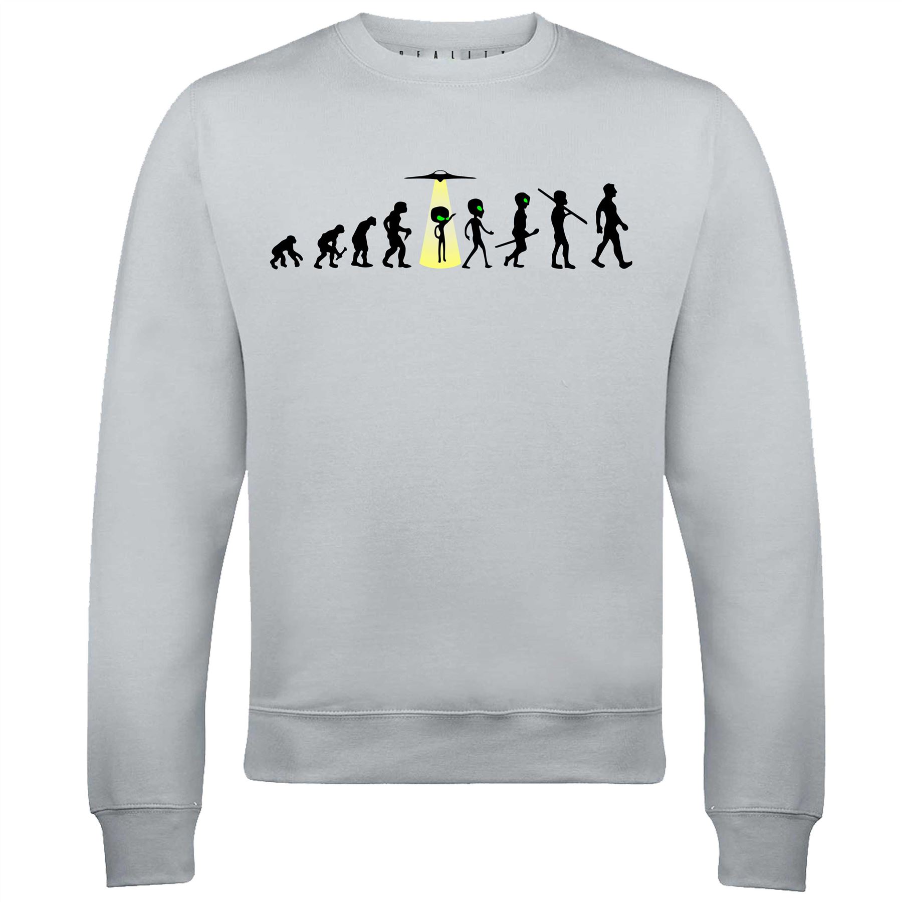 Evolution - Alien Abduction Men's Sweatshirt Aliens Roswell ET Area 51 - Picture 9 of 17