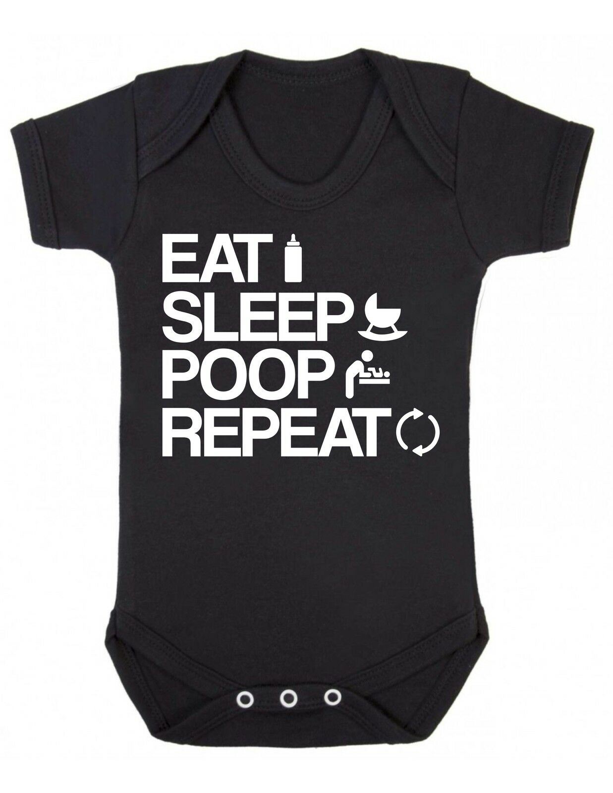 Funny Baby Babies Newborn Kids Gift Bodysuit Eat Sleep Poop Repeat BabyGrow