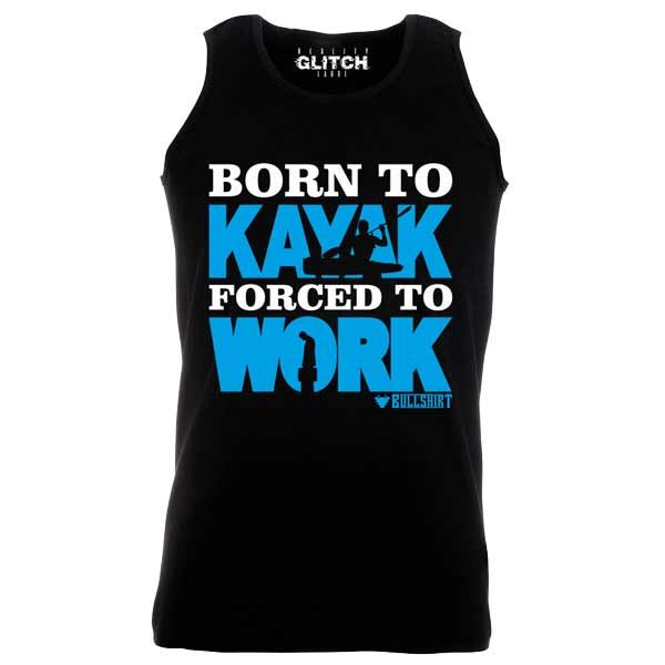Born to Kayak Forced to Work Men's Vest Outdoor Canoe Activity Rapids Gift Joke