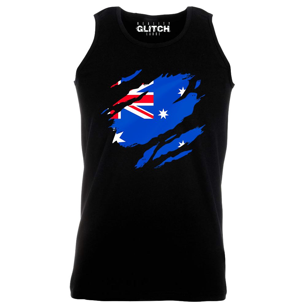 Torn Australian Flag Vest Australia World Cup Olympics Supporter Proud - Picture 9 of 23