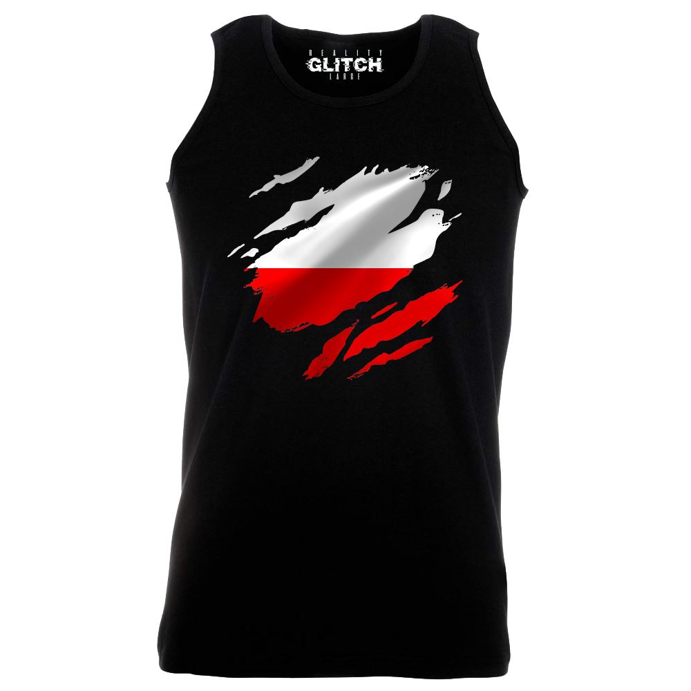 Torn Poland Flag Men's Vest Polish Warsaw Country national football - Picture 10 of 16
