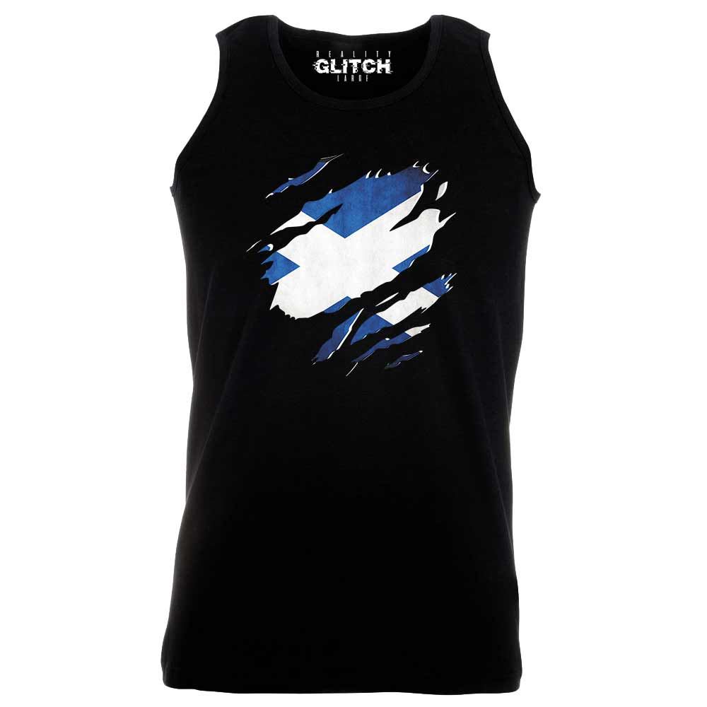 Torn Scotland Flag Vest - Funny country Scottish retro fashion cool sport pride - Picture 5 of 15
