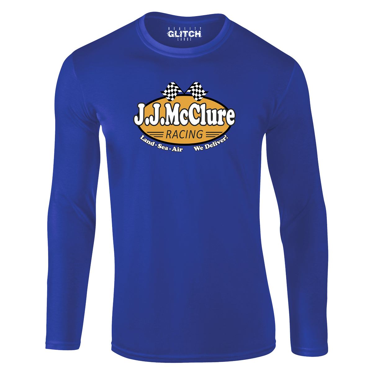 JJ McClure Racing Cannonball Mens Long Sleeve T-Shirt – Run Burt Reynolds 80’s
