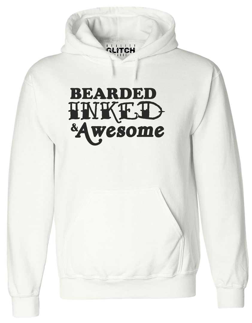 Gift for Dad Hipster Tattoo Bearded Inked /& Awesome Mens Funny Beard Hoodie