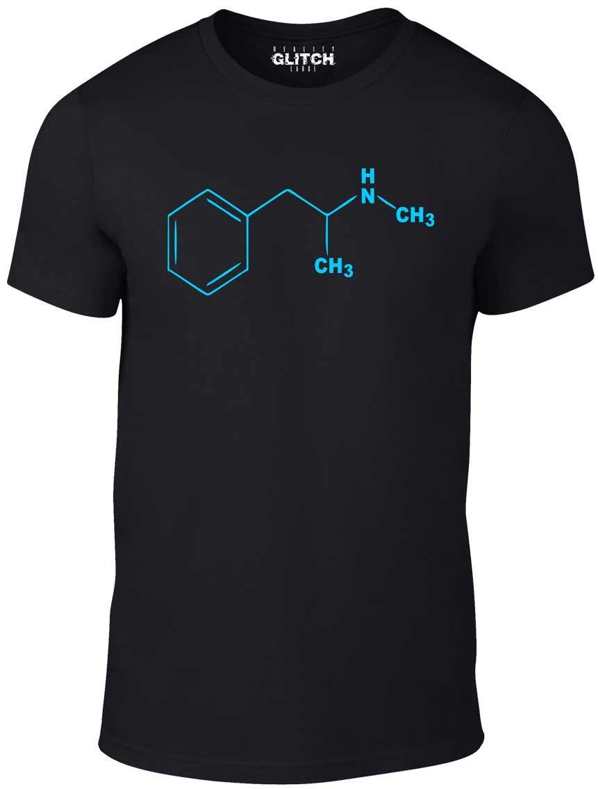 Blue Crystal Meth Molecule T-Shirt – Funny t shirt breaking retro drugs bad DEA