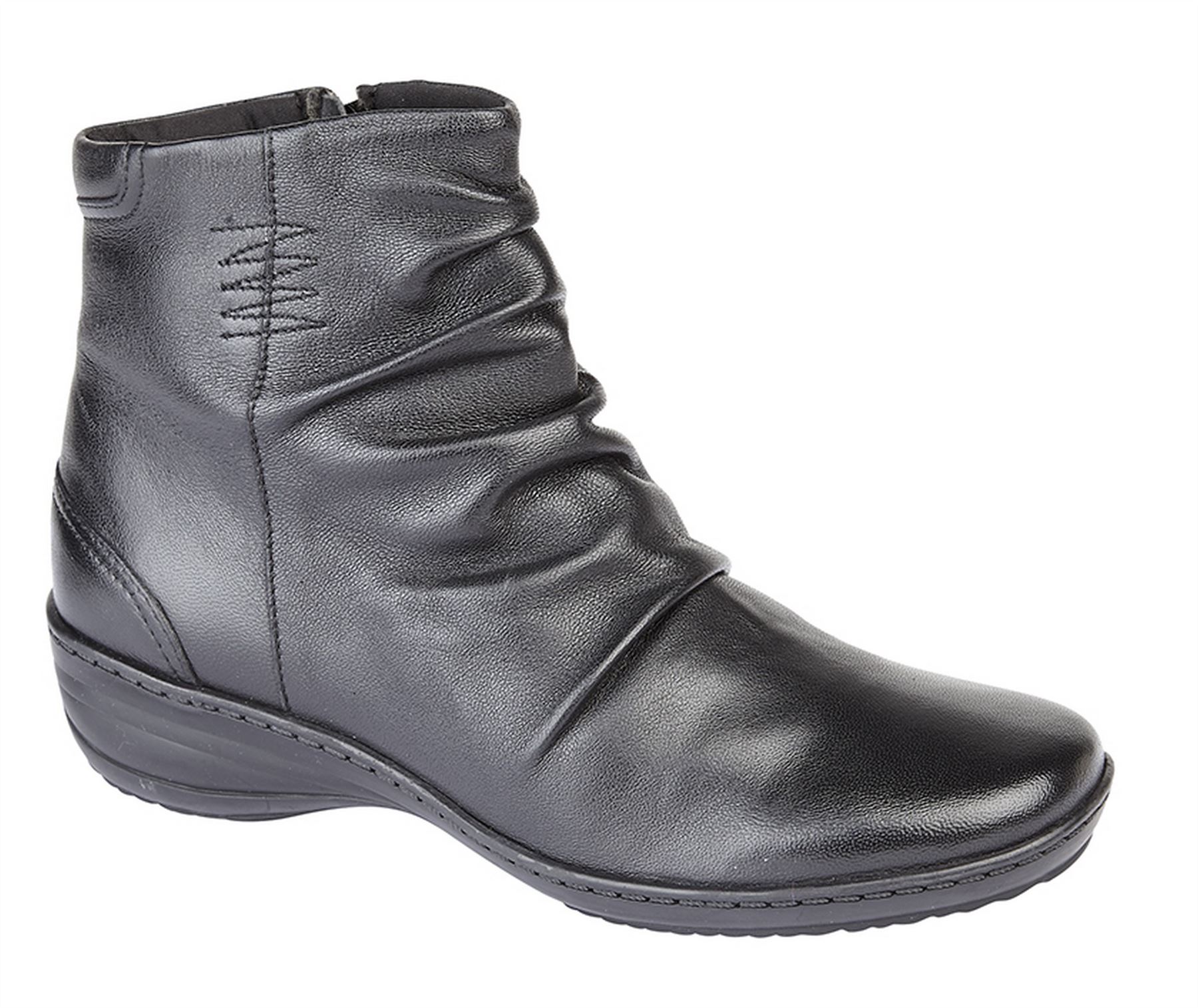 Ladies Womens Ankle Boots Fashion Zip Pointed Grip Sole Shoes Size
