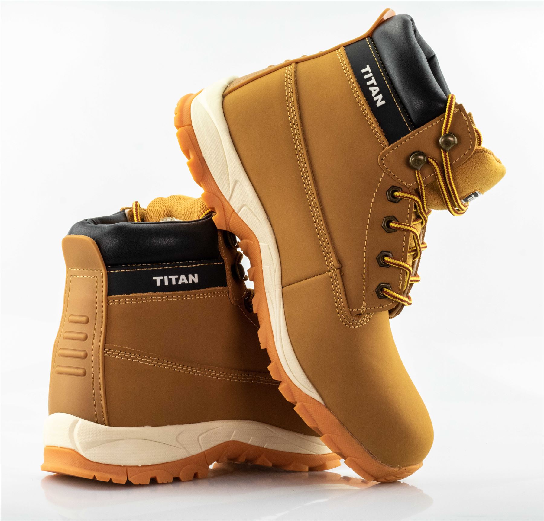 MENS SAFETY STEEL Toe Cap Leather Memory Foam Work Hiking Ankle Boots