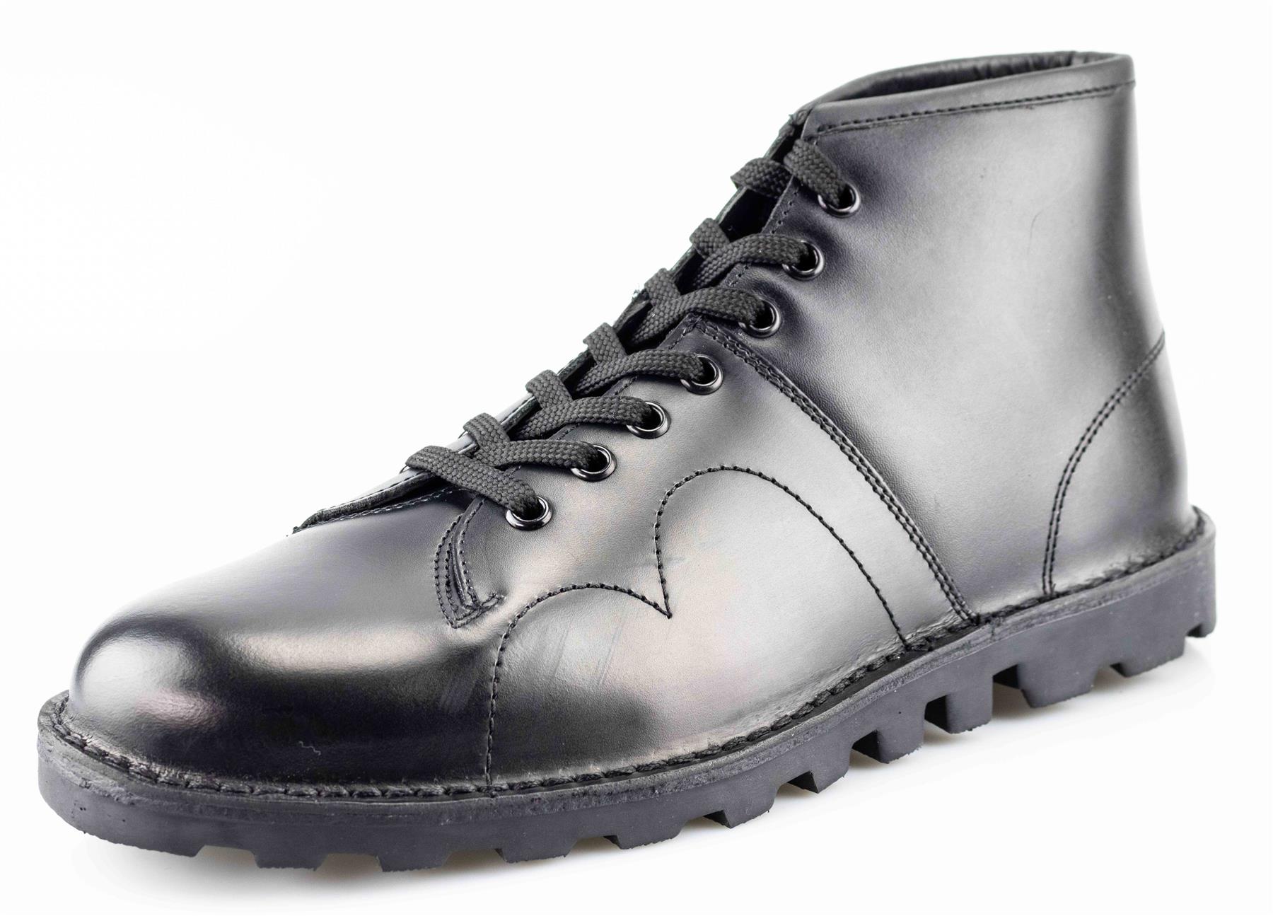 Boys Leather Lace Walking Formal Smart Classic School Ankle Boots