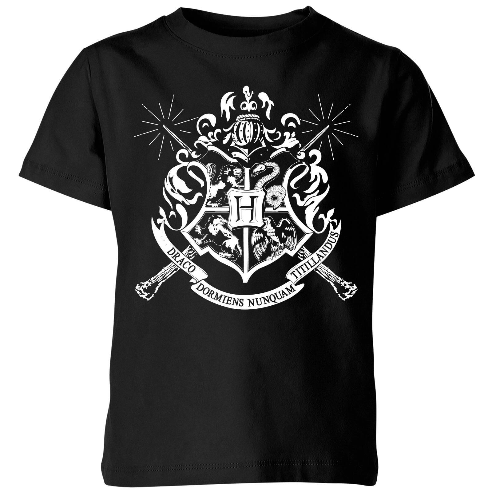 Official Harry Potter Hogwarts House Crest Kids' T-Shirt - Black