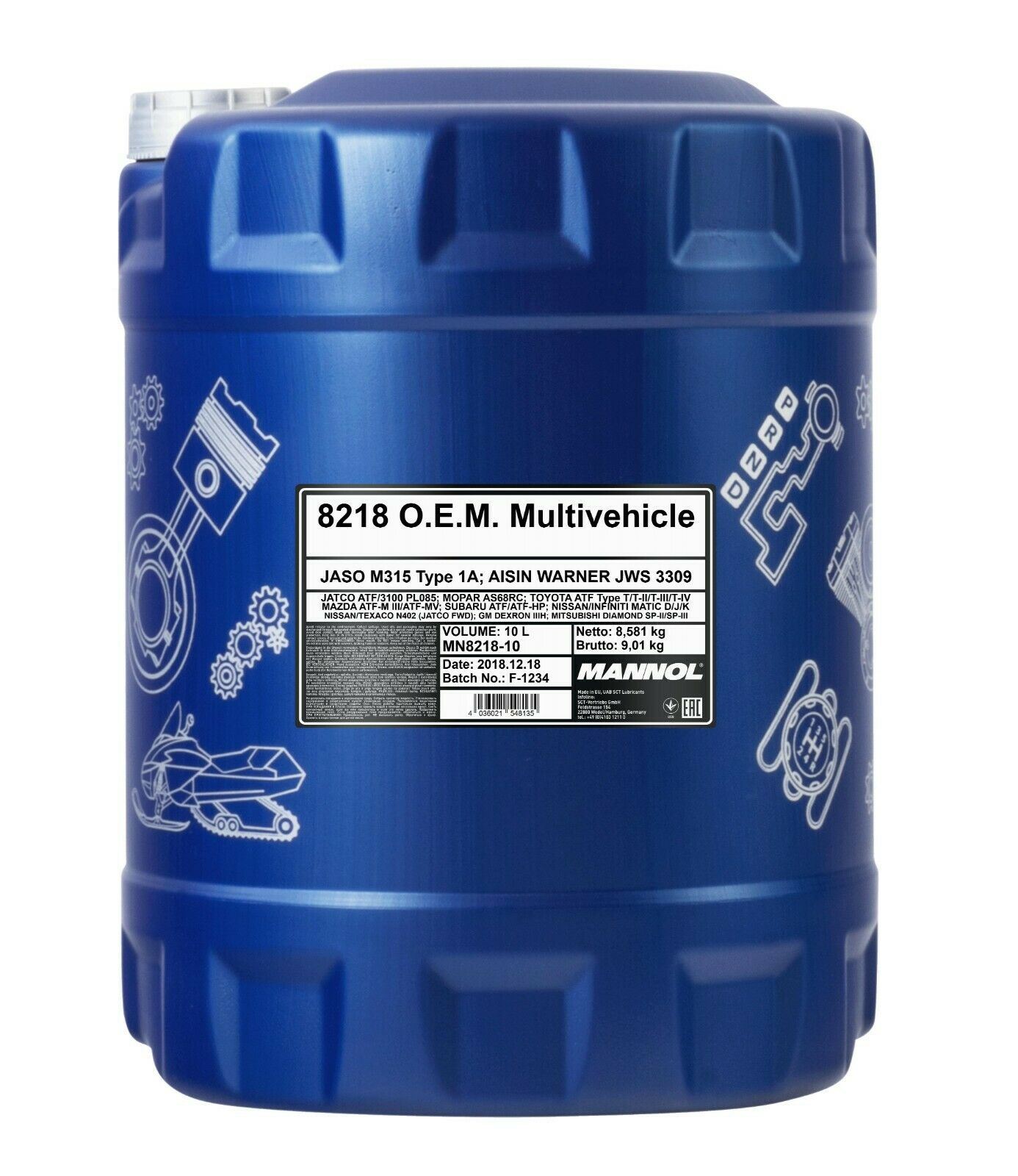 10L MANNOL ATF Multivehicle Automatic Transmission Fluid JWS 3309 FORD