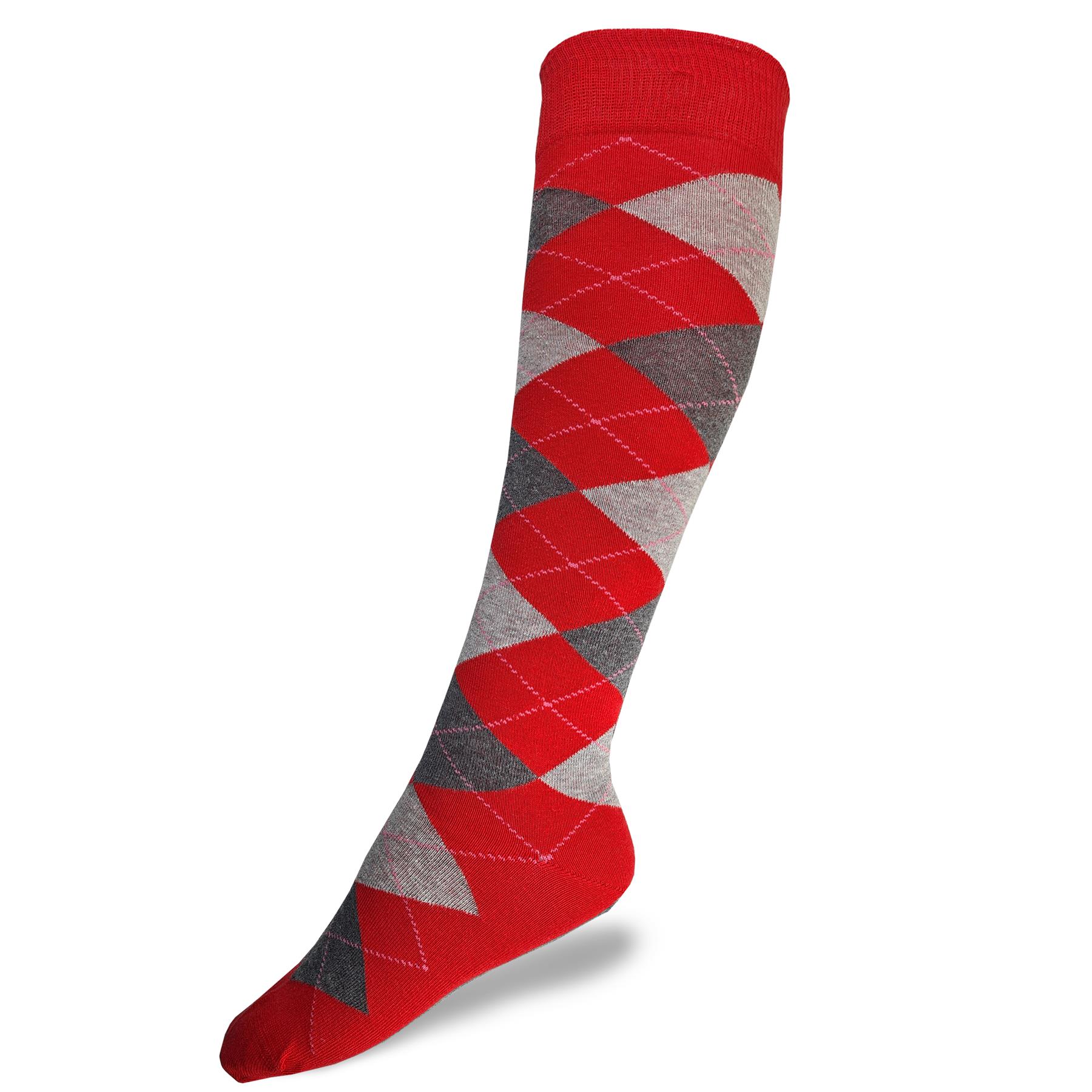 Ladies Knee Long Argyle Riding Socks Horse Equestrian Diamond Pattern Cotton