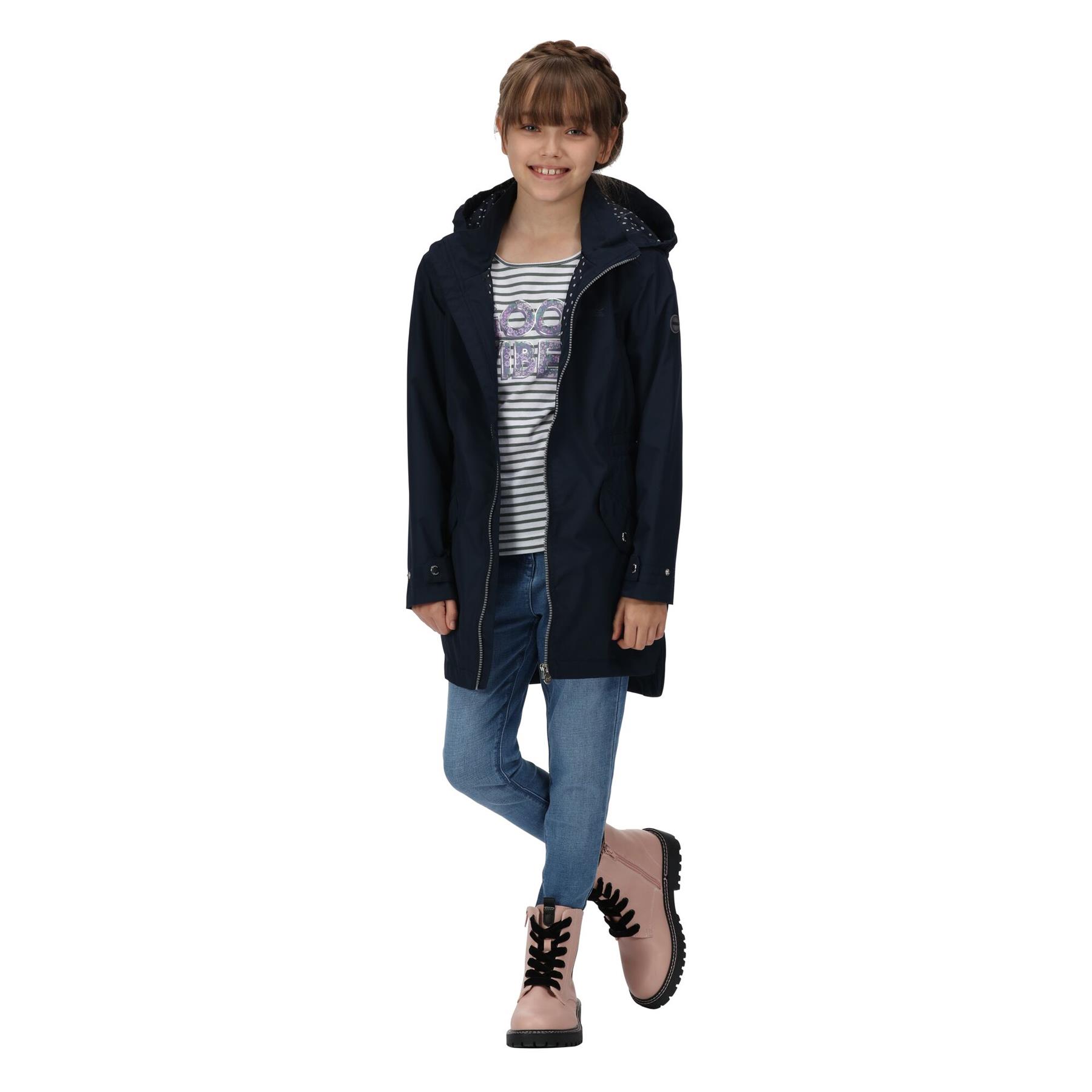 Regatta Girls Talei Waterproof Breathable Jacket Long Hooded - Picture 4 of 7
