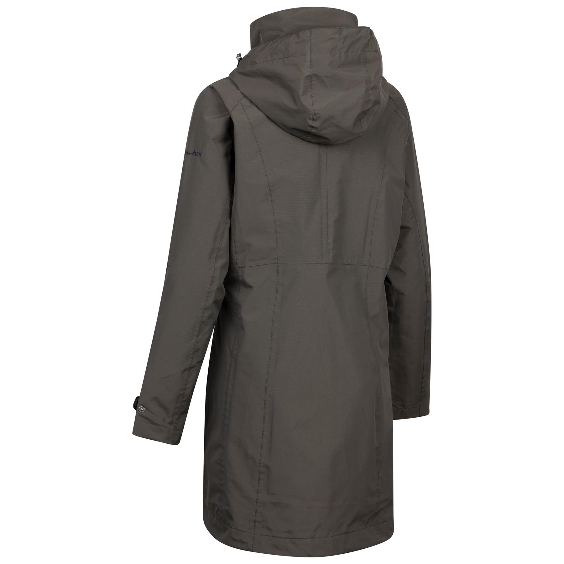 Trespass Womens Rainy Day Jacket Waterproof Breathable Hooded Rain Coat - Picture 18 of 19