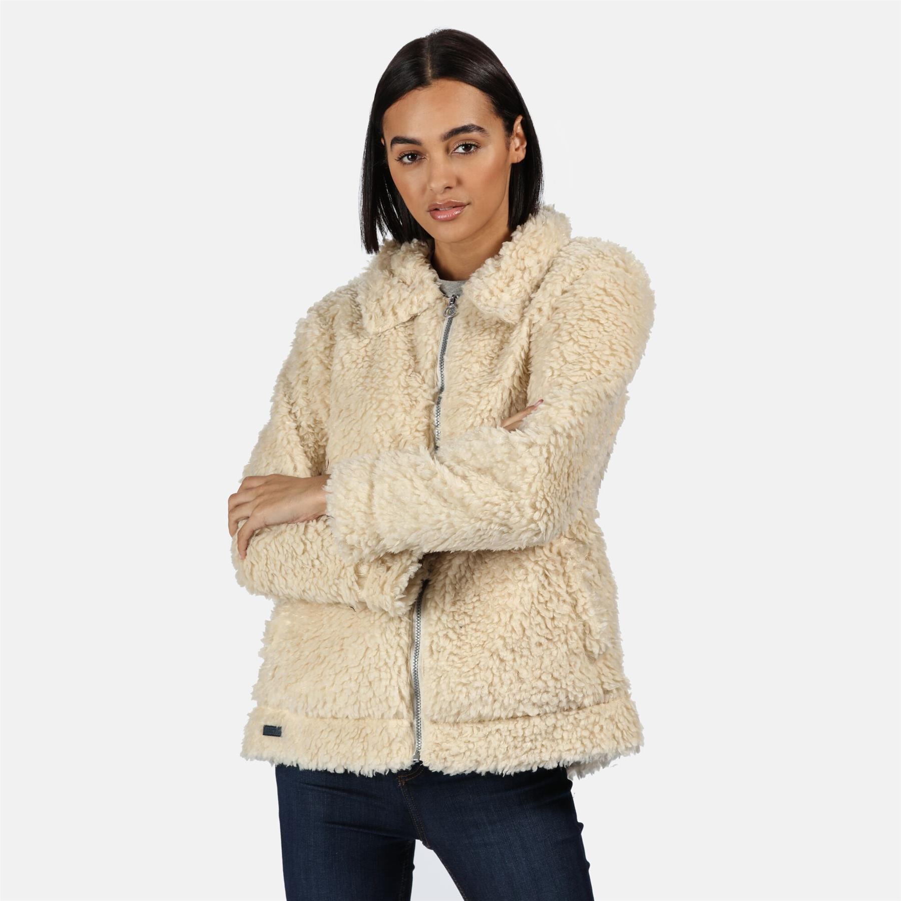 Regatta Womens Akasha Full Zip Taffeta Lined Teddy Fleece Sweater Jacket - Picture 6 of 8