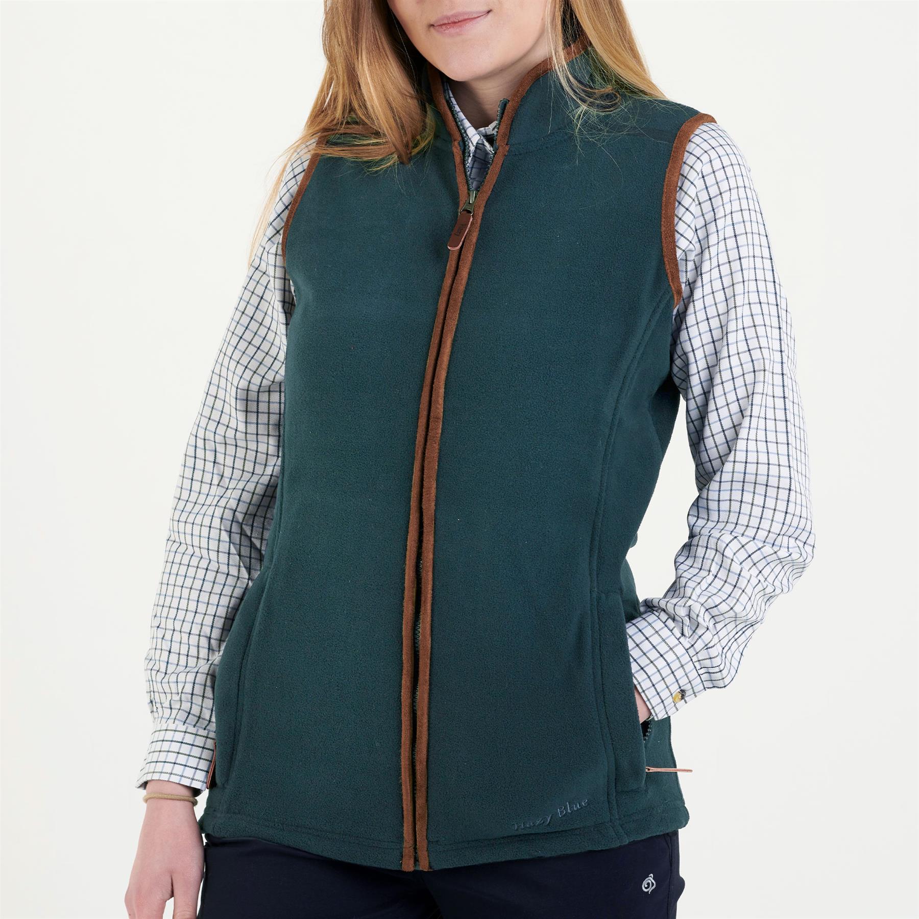 Hazy Blue Womens Ladies Sofia Full Zip Bodywarmer Gilet Fleece Waistcoat 8-20 - Picture 23 of 25
