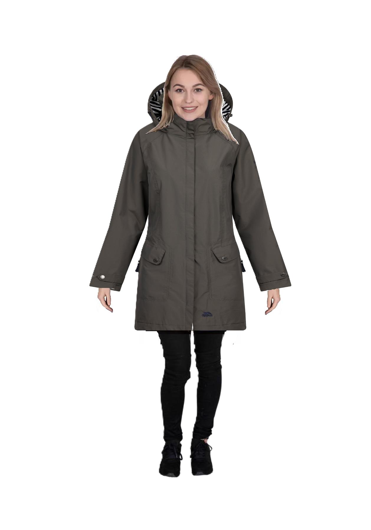 Trespass Womens Rainy Day Jacket Waterproof Breathable Hooded Rain Coat - Picture 19 of 19