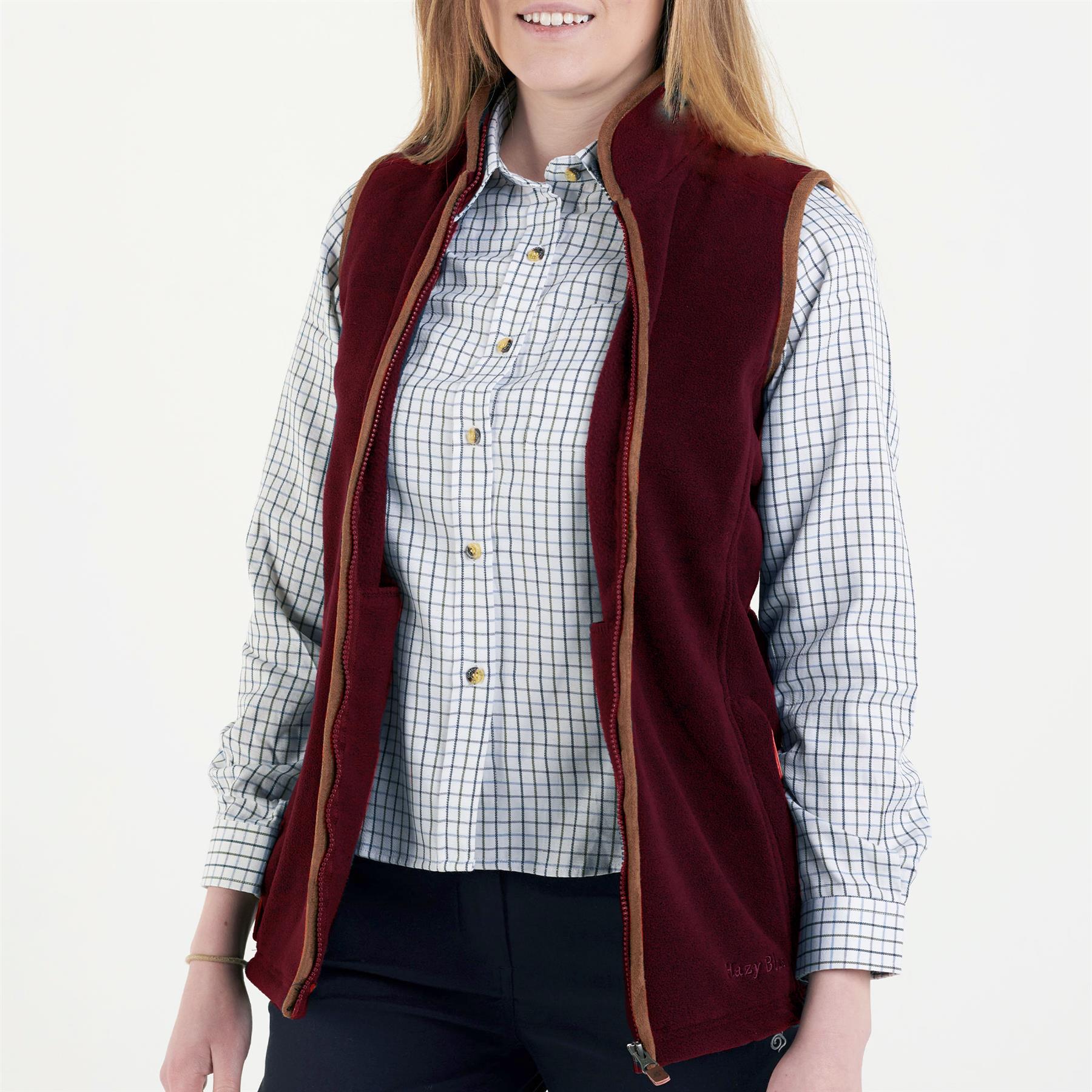 Hazy Blue Womens Ladies Sofia Full Zip Bodywarmer Gilet Fleece Waistcoat 8-20 - Picture 9 of 25