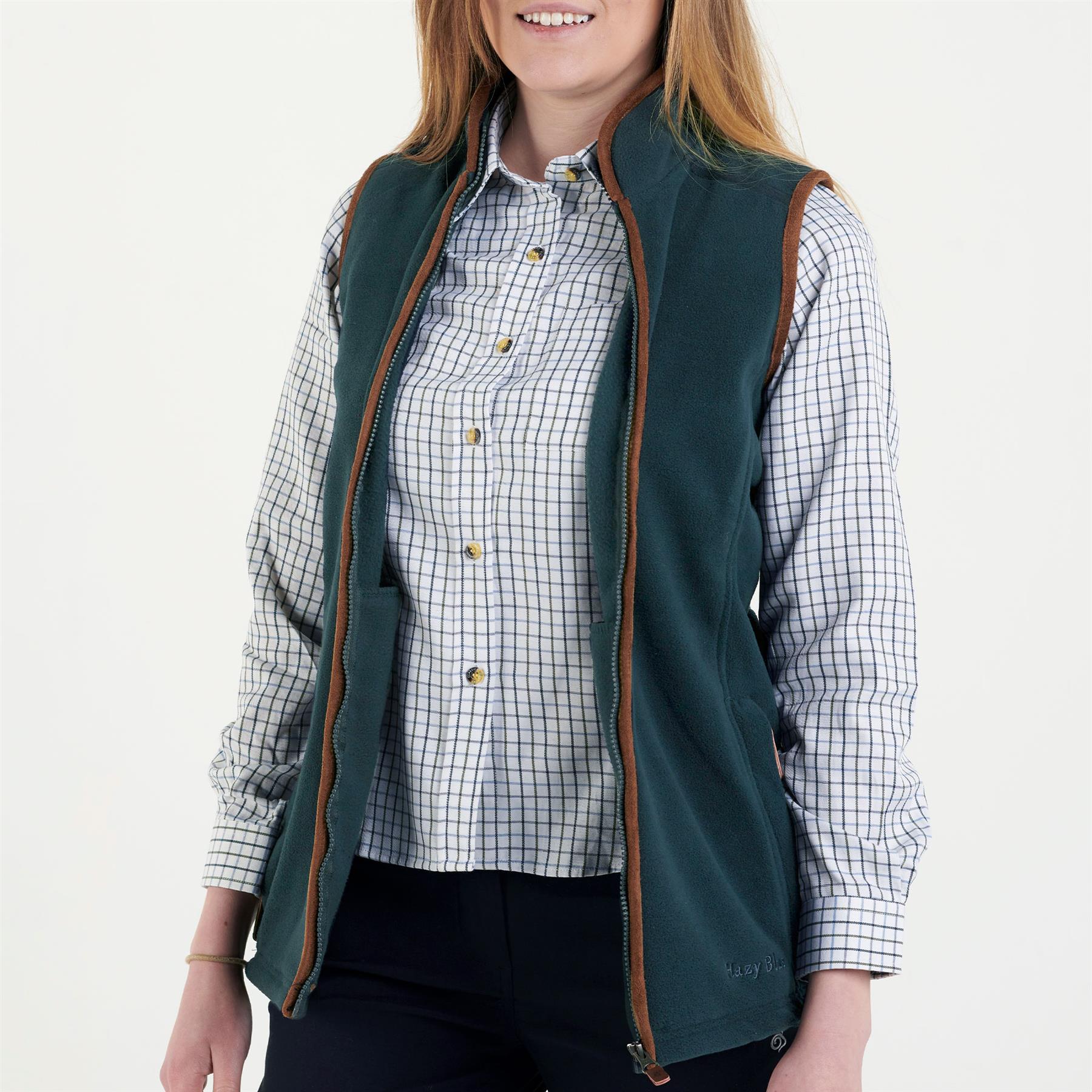 Hazy Blue Womens Ladies Sofia Full Zip Bodywarmer Gilet Fleece Waistcoat 8-20 - Picture 25 of 25